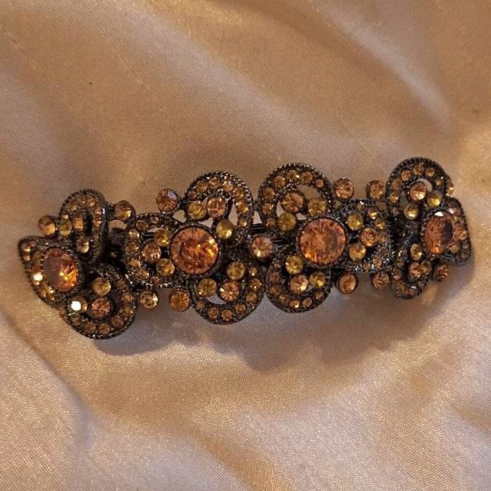 Amber Crystal Barrette